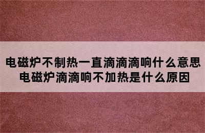 电磁炉不制热一直滴滴滴响什么意思 电磁炉滴滴响不加热是什么原因